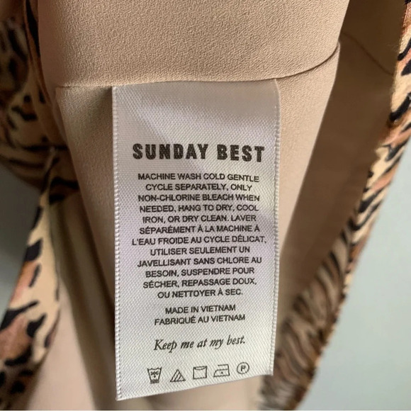 Aritzia Sunday Best Chiara Mini Dress Leopard Tan Sz 4 - Picture 5 of 7